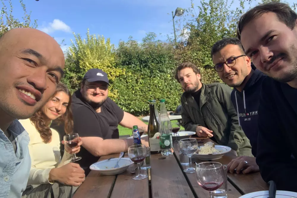 RandomCoffee team at a barbecue