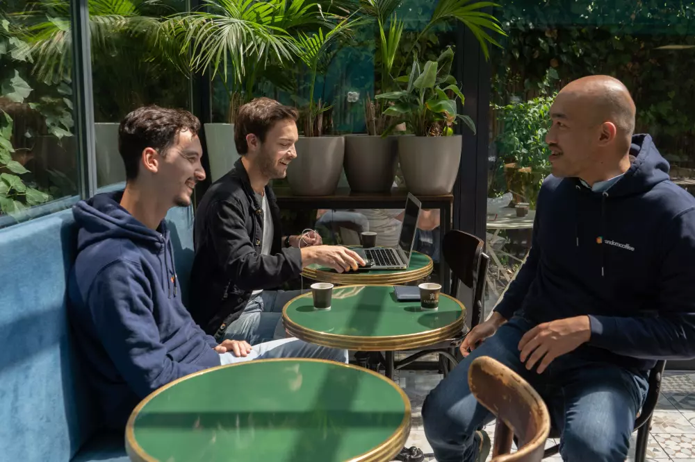 RandomCoffee team having a break