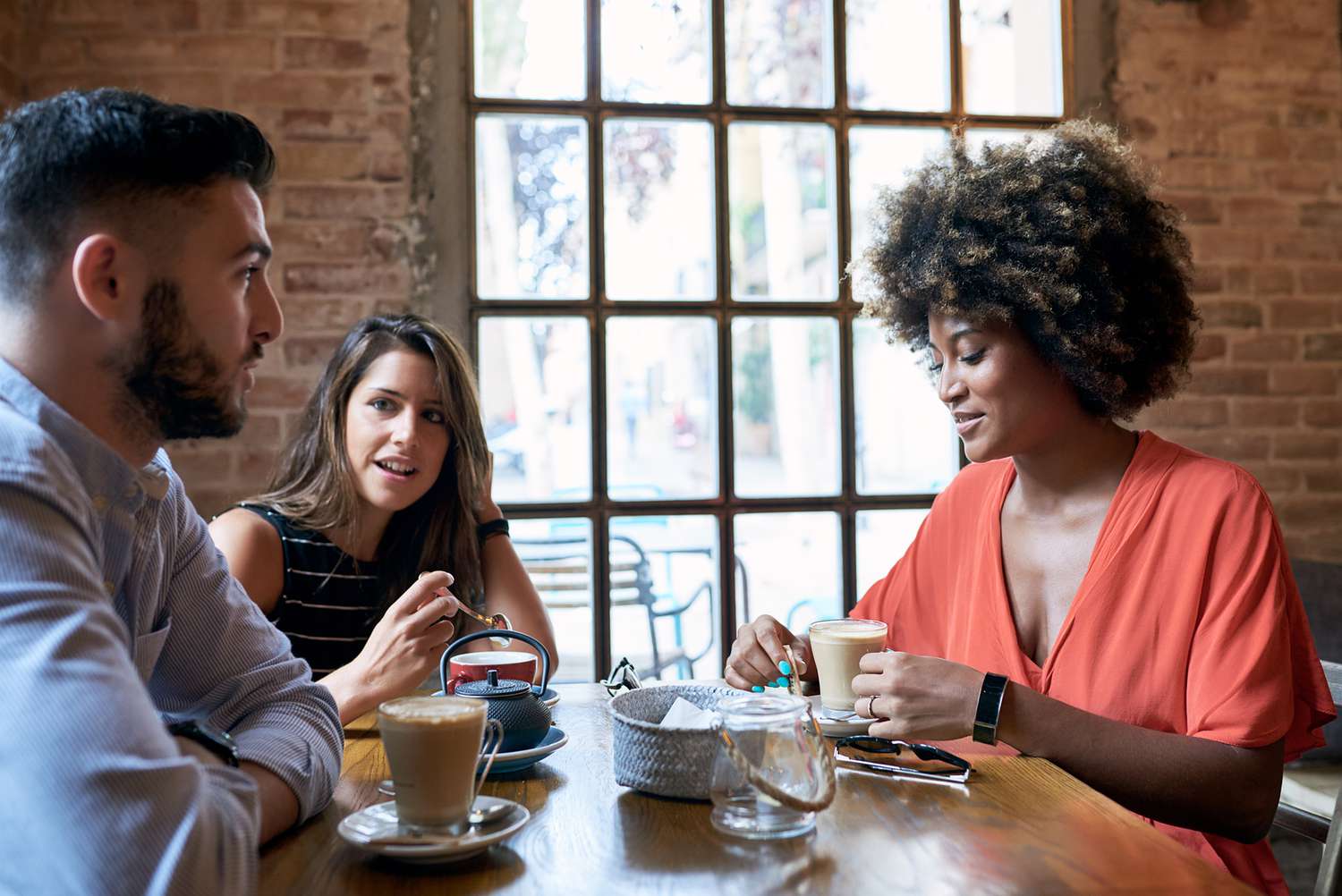 people having a coffee break together