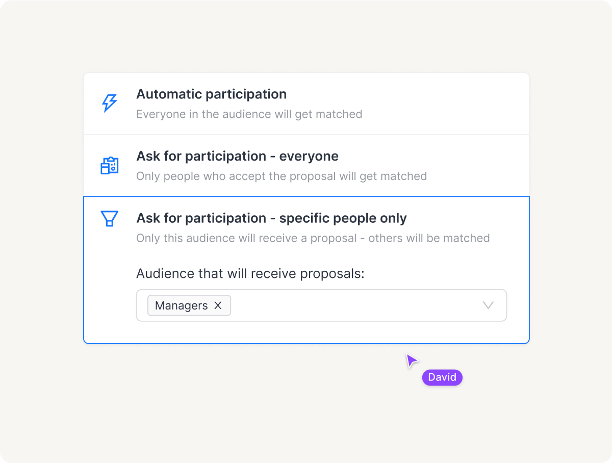 Define your preferred participation experience for members