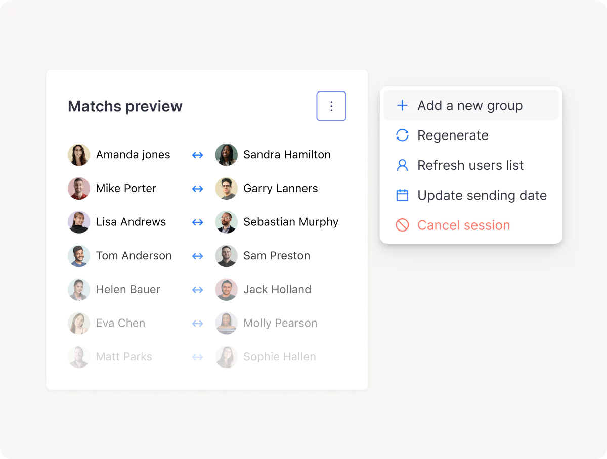 Review matchings in advance and add your own touch before to send
