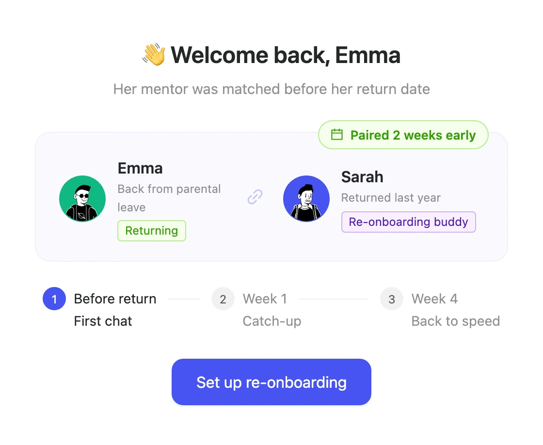 Return & re-onboarding program illustration in RandomCoffee